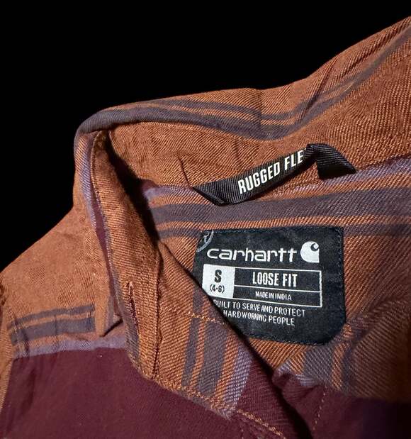 Carhartt Rugged Flex Loose Fit Midweight Flannel Long-Sleeve Plaid Shirt - Picture 4 of 6